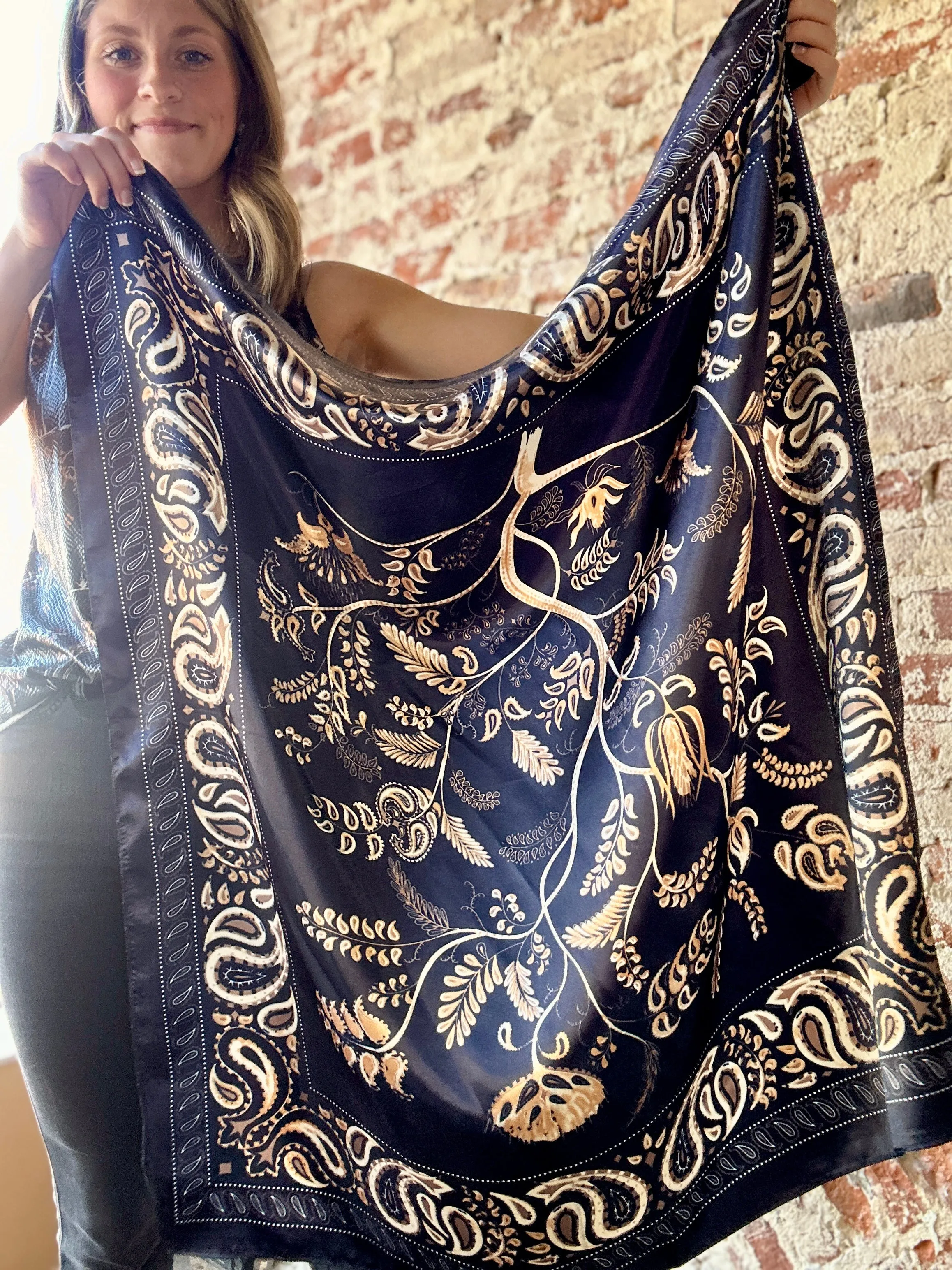 Navy Paisley Wild Rag named Kiersten