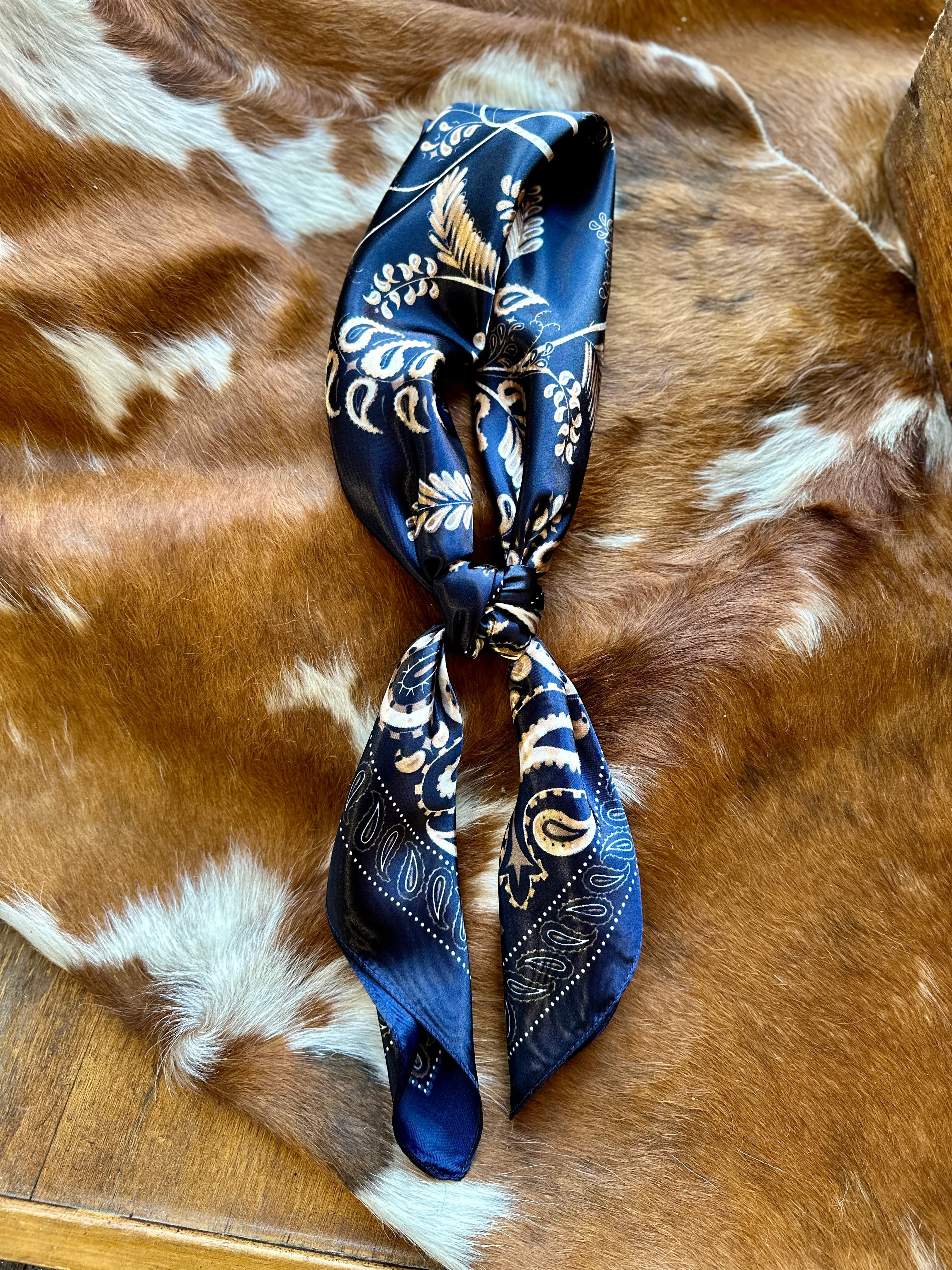 Navy Paisley Wild Rag named Kiersten