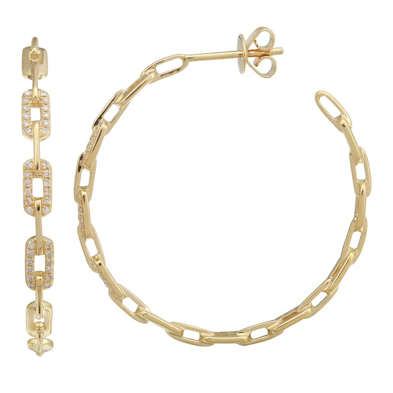 Kyra Rectangle Link Hoop Earrings