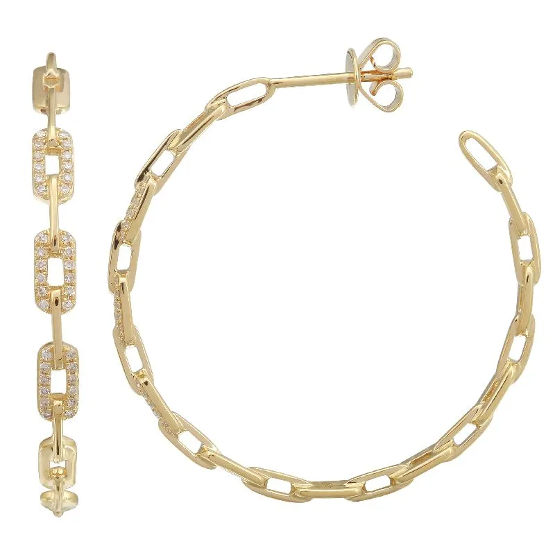 Kyra Rectangle Link Hoop Earrings