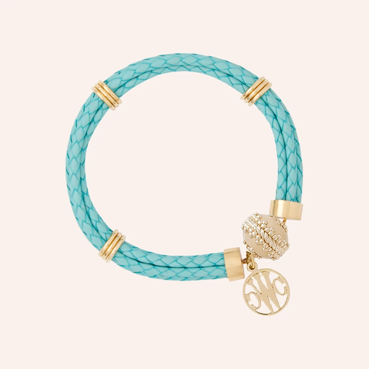 Robins Egg Blue Braided Leather Aspen Bracelet