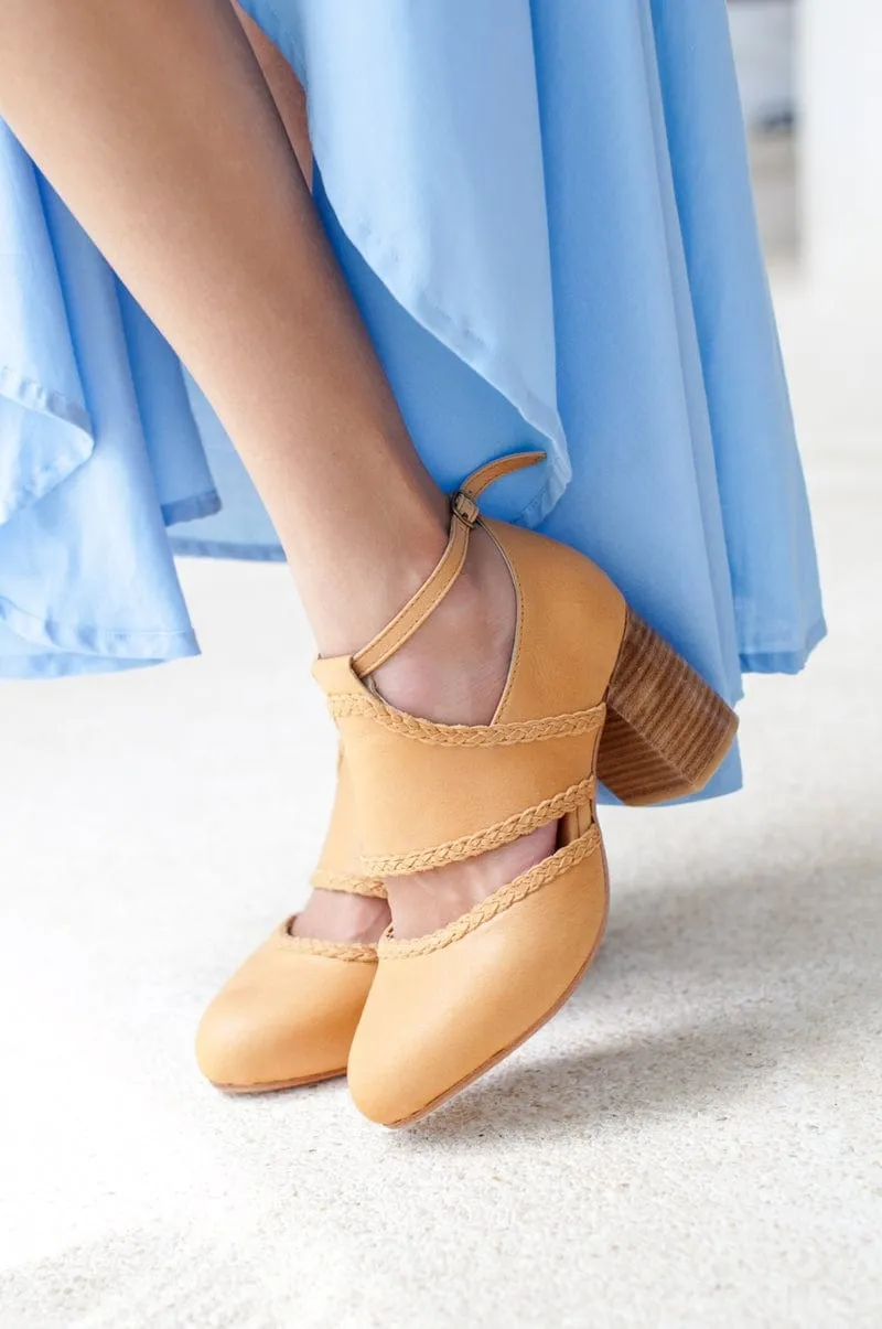 Light Tan Serenity Leather Heels