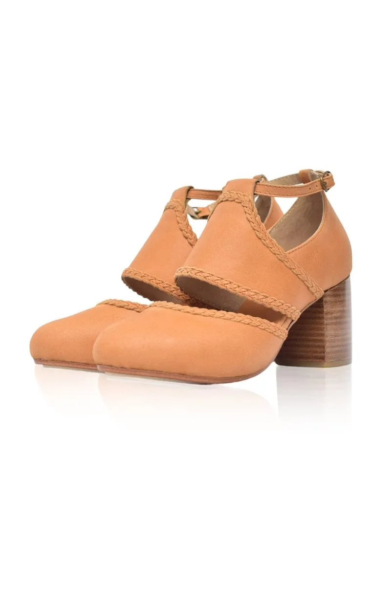 Light Tan Serenity Leather Heels