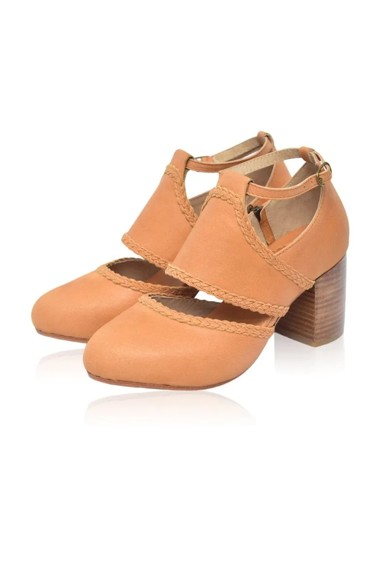 Light Tan Serenity Leather Heels