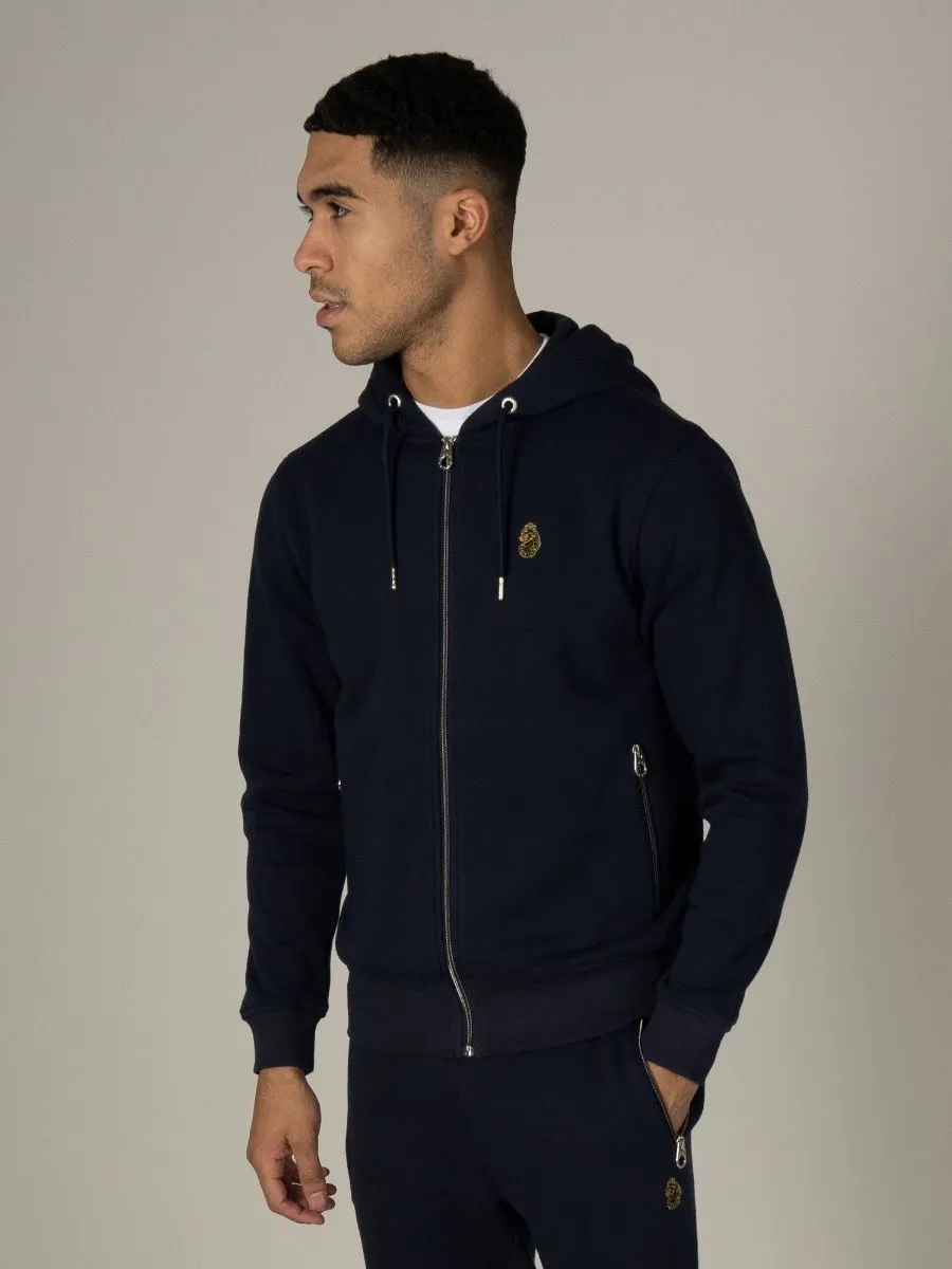 Luke 1977 Dark Navy Berlin Zip Hoodies