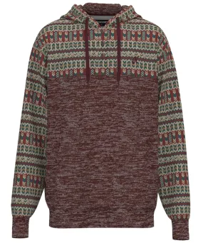 Hooey Jimmy Maroon Men's Hoodie with Aztec