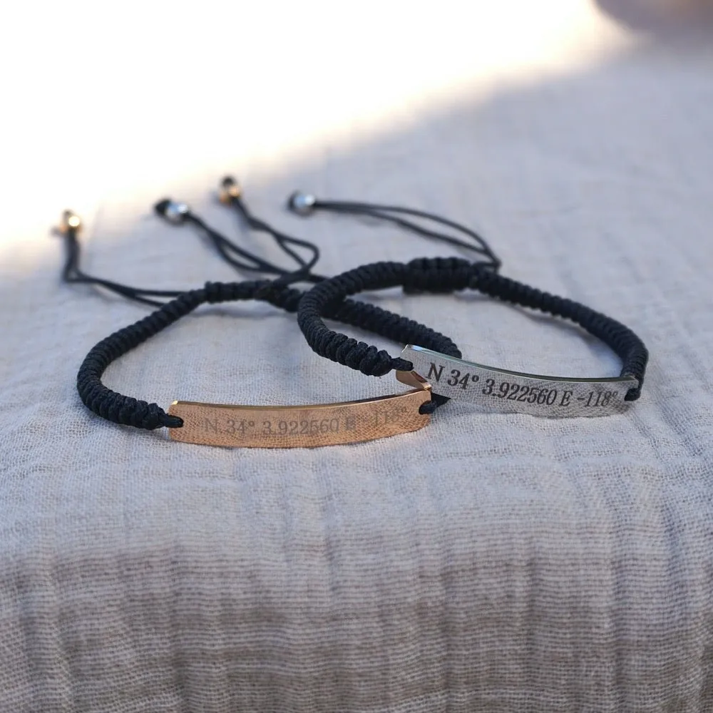 Matching Rope Bracelets Personalized Engraving