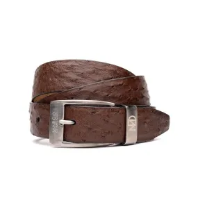 MDMB1030 Marco Di Milano Brown Genuine Exotic Ostrich Men's Belts