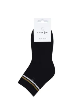 Black/Signature Stripes Mel Mid Socks