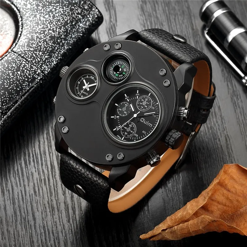 Men's Luxury Sport Watches with Two Time Zones