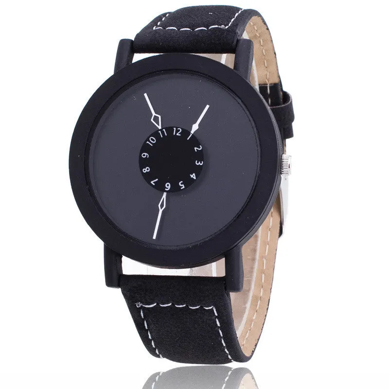 Simple Date Top Luxury PU Leather Band Quartz Watch Couples Lovers Montre