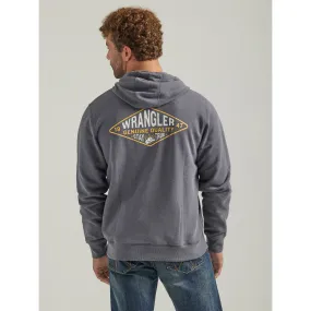 Wrangler Men's Charcoal Heather Logo Zip Hoodie