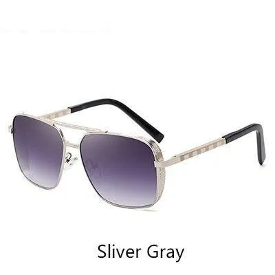 Men's Elastic Temples Luxury Designer Square Sunglasses