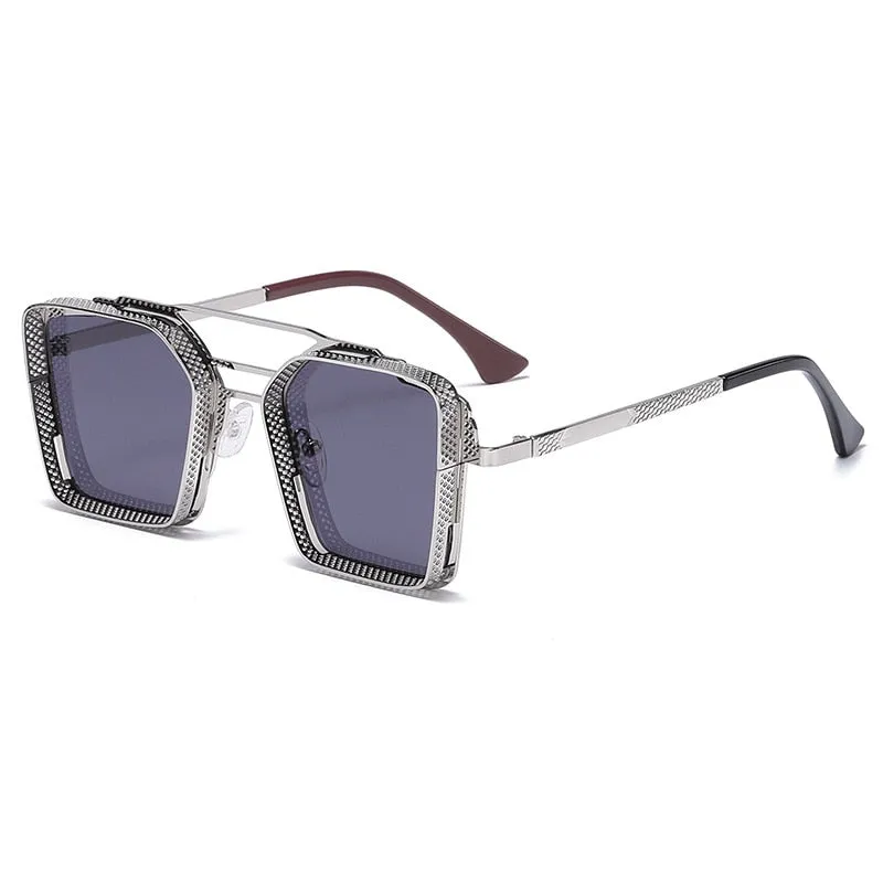 Men's Square Steam Punk Retro Polar Vintage Sunglasses