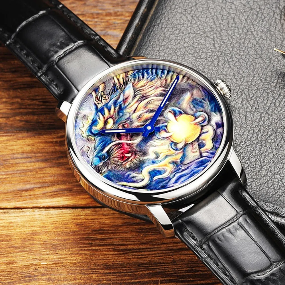 Men's China Dragon Sapphire Crystal Luxury Automatic Mechanical Watches