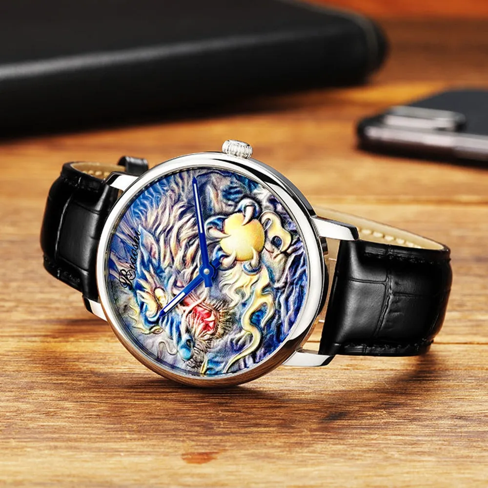 Men's China Dragon Sapphire Crystal Luxury Automatic Mechanical Watches