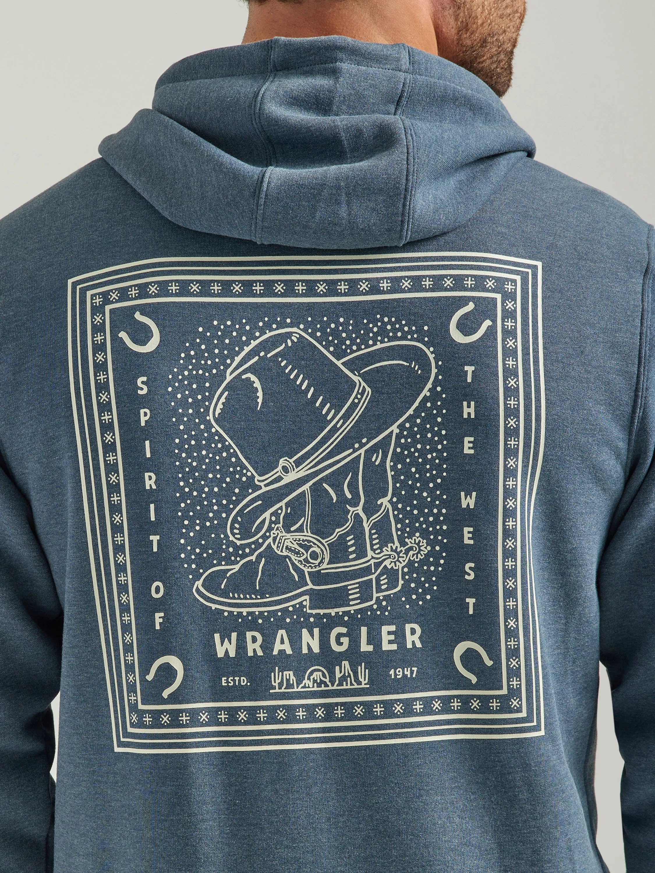 Wrangler Men's Midnight Navy Logo Zip Hoodie