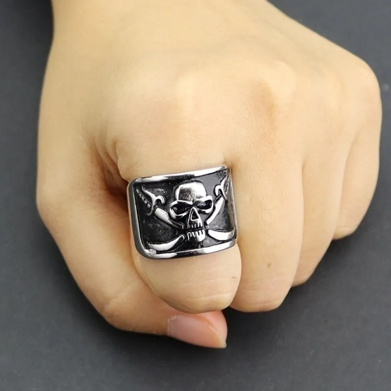 Men's Pirate Skull Stainless Steel Ring