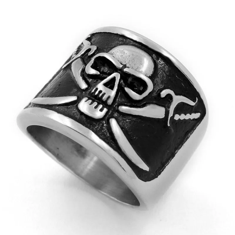 Men's Pirate Skull Stainless Steel Ring