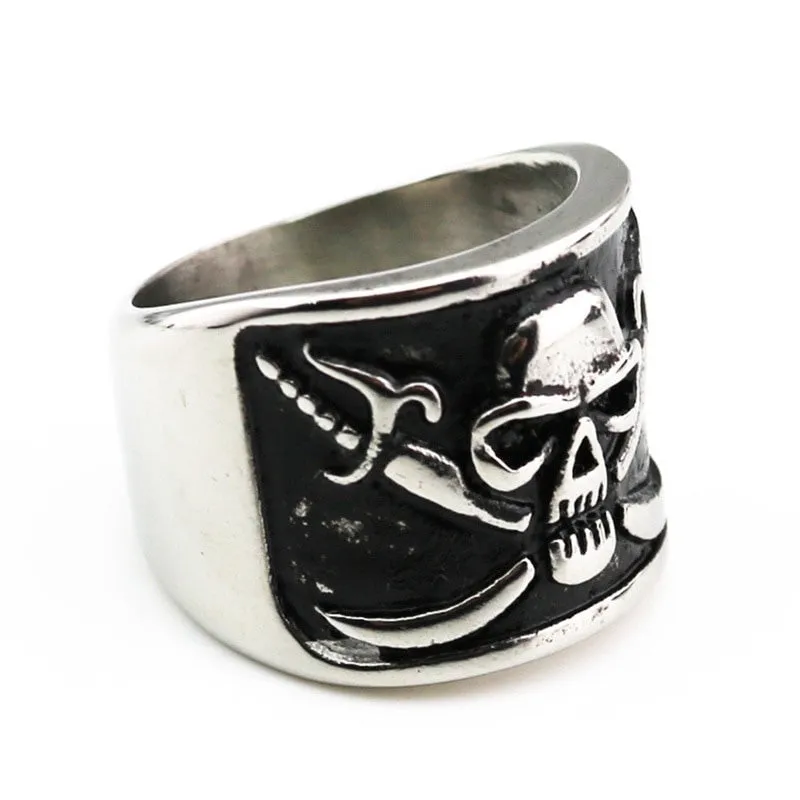 Men's Pirate Skull Stainless Steel Ring