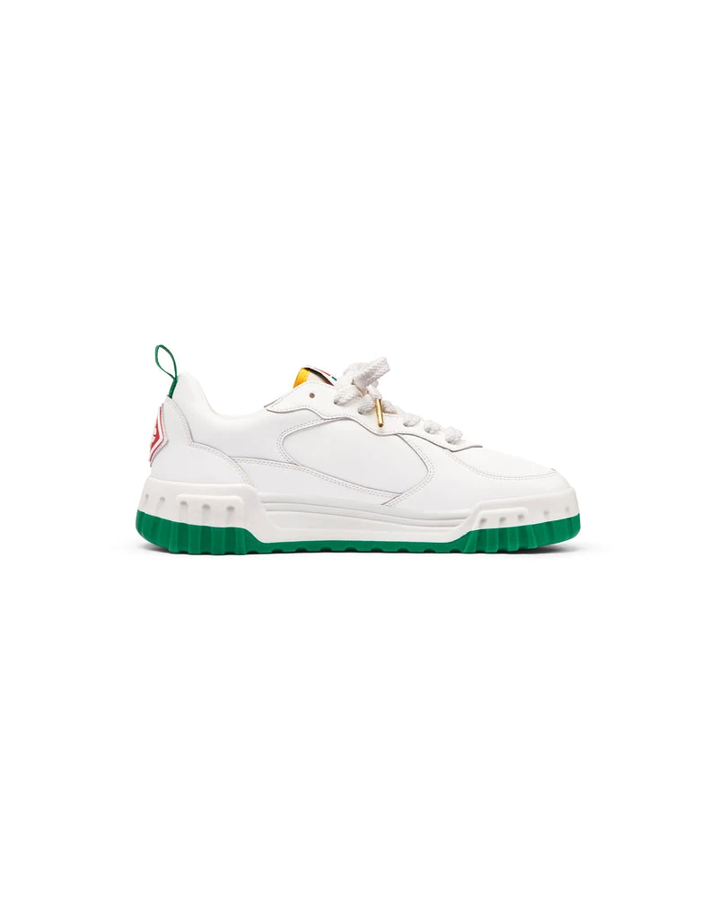 Men's White & Green Court Sneaker