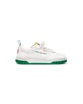 Men's White & Green Court Sneaker