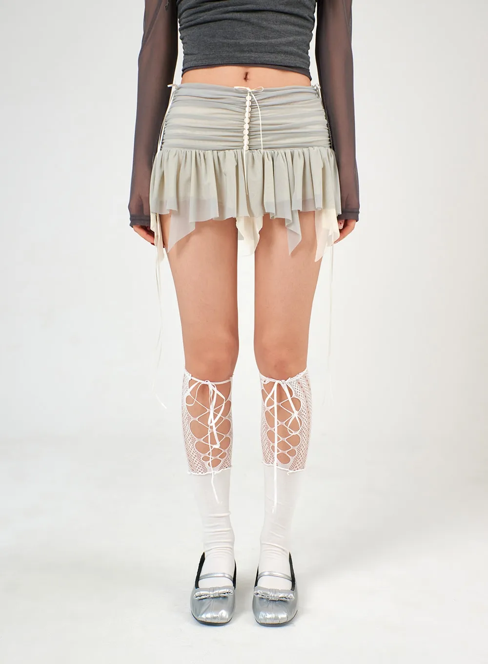 Playful Fairy Ruffled Mesh Mini Skirt