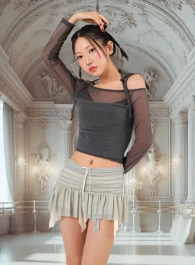 Playful Fairy Ruffled Mesh Mini Skirt