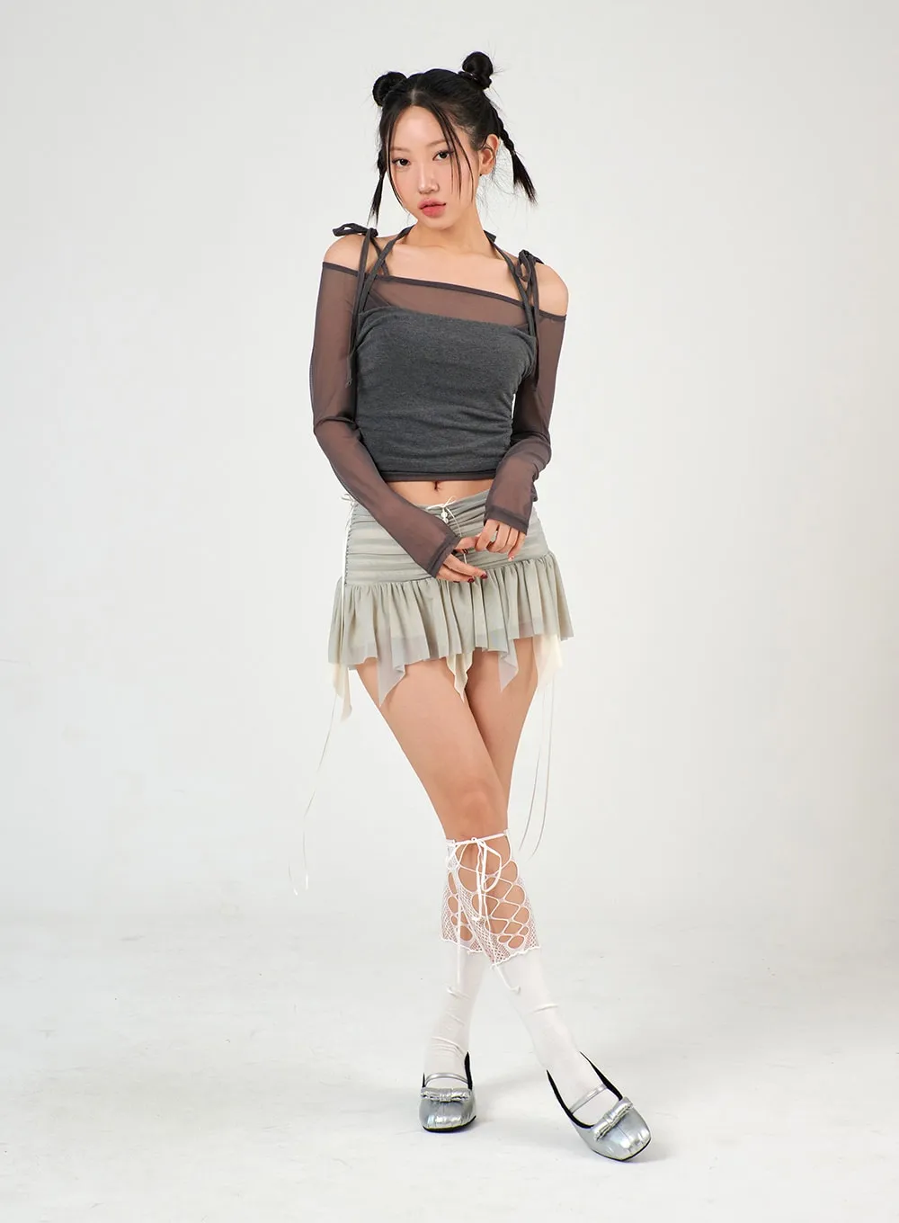 Playful Fairy Ruffled Mesh Mini Skirt