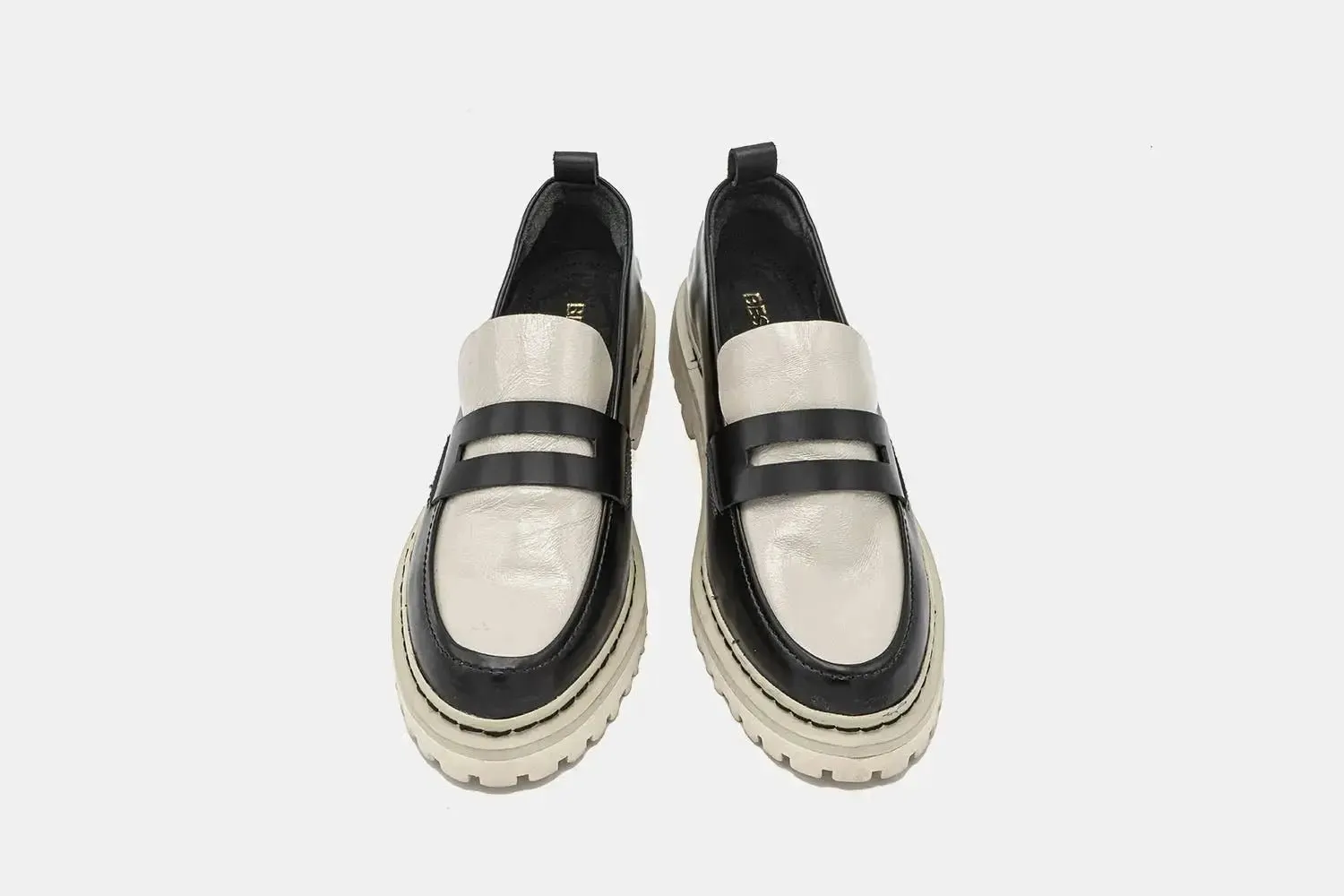 Elegant White and Black Women's Loafer