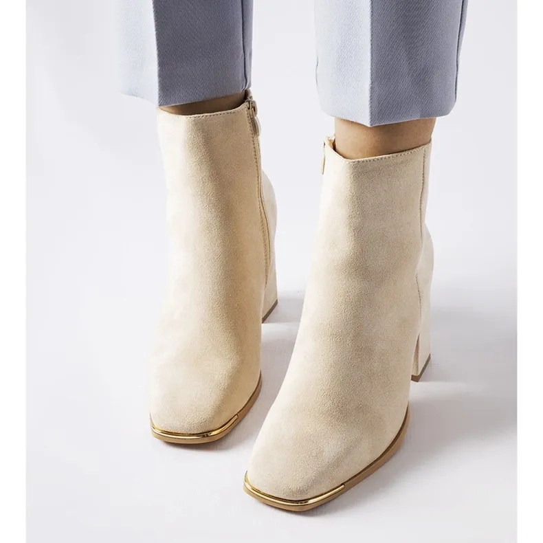 Beige ankle boots by Cheney