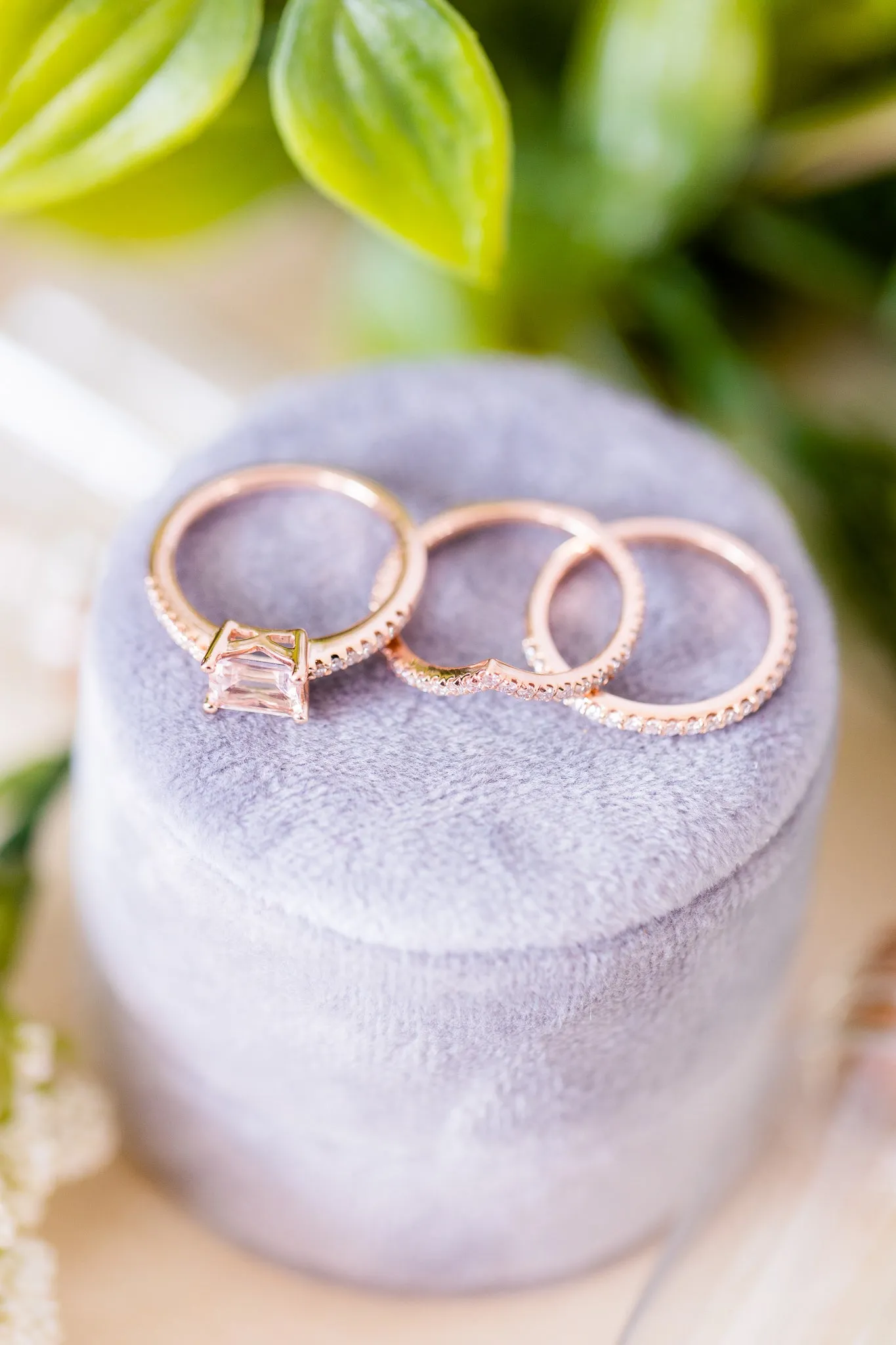 Morganite Set of 3 Stackable Rings