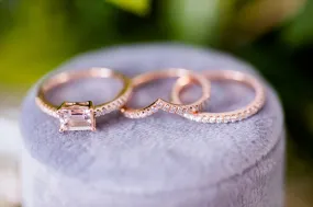 Morganite Set of 3 Stackable Rings