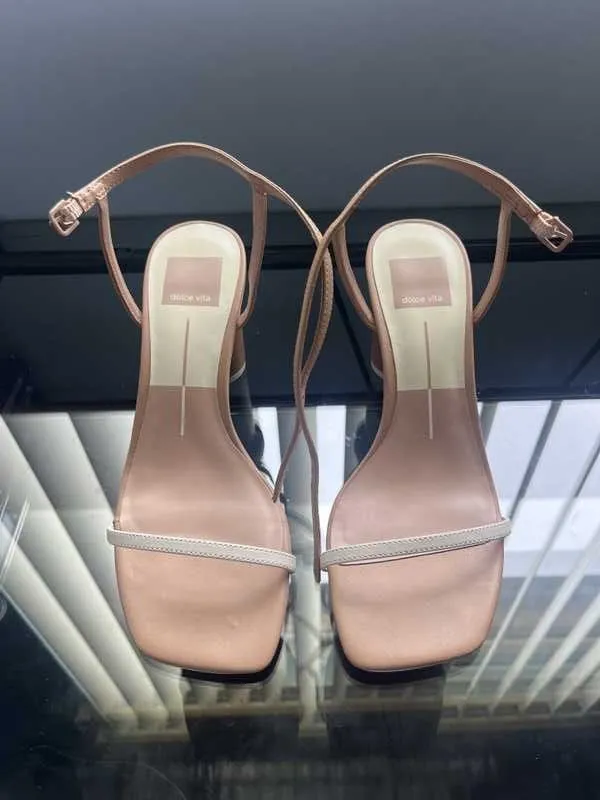 NAOMEY Nude Multi Leather Heels by re:vita