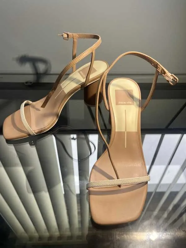 NAOMEY Nude Multi Leather Heels by re:vita