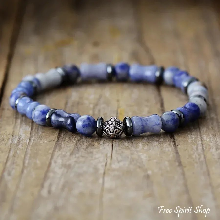 Natural Bronzite & Blue Aventurine Bead Bracelets