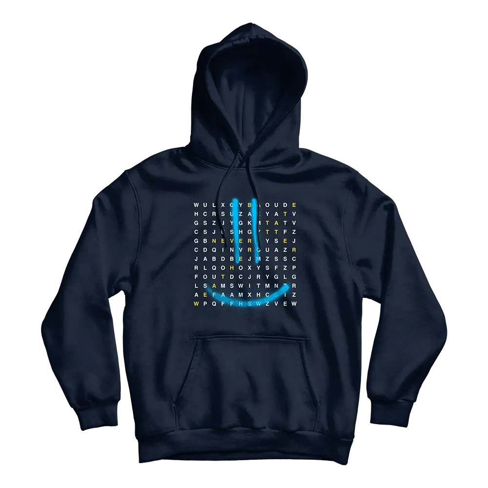 Navy Blue Crosswords Hooded Sweatshirt