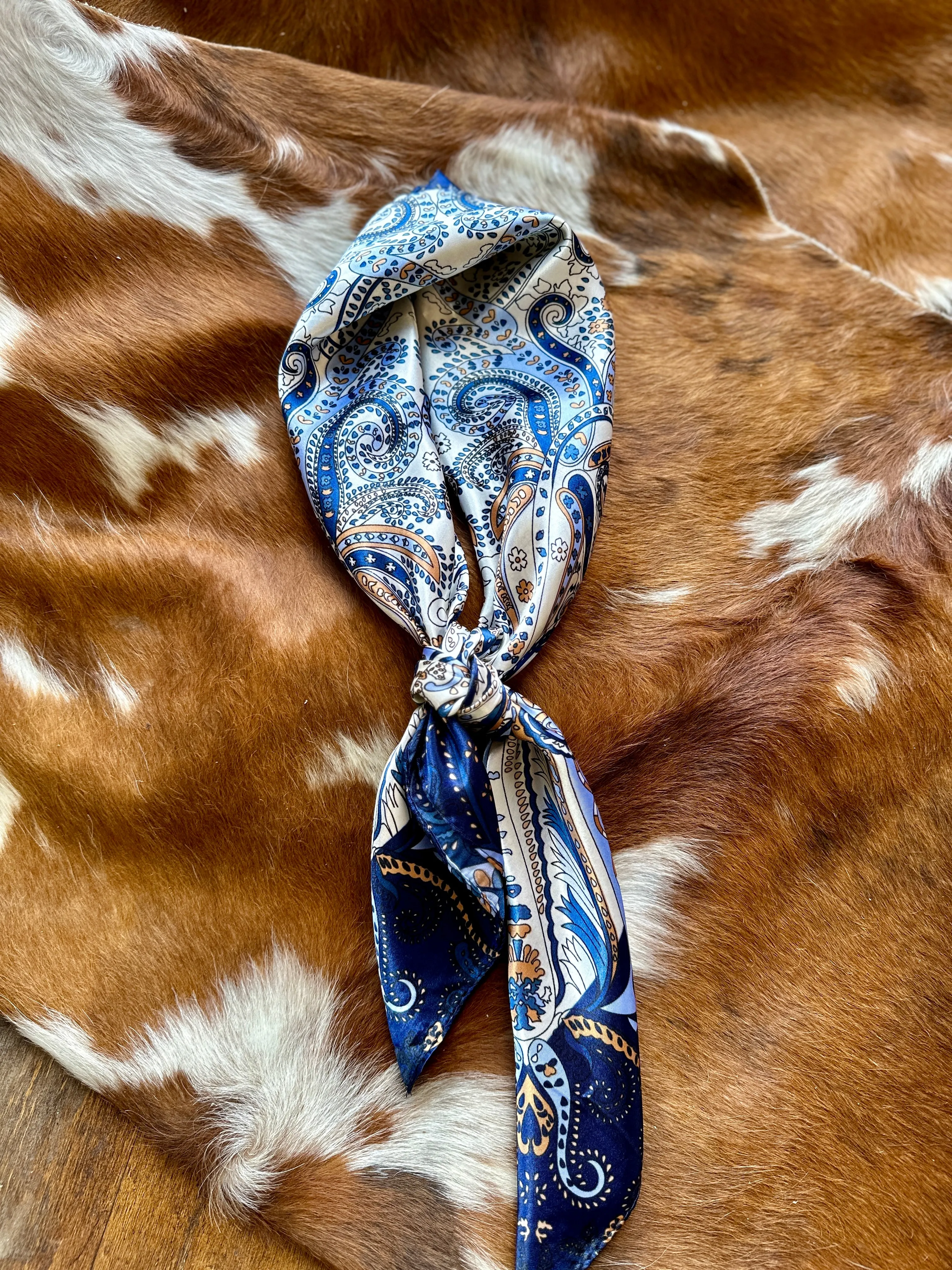 Navy Paisley Wild Rag named Abigail