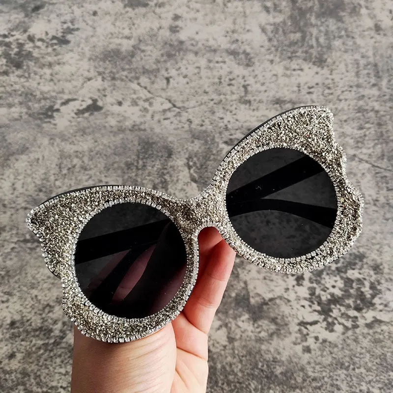 UV400 Butterfly Bling Crystal Diamond Stone Sunglasses