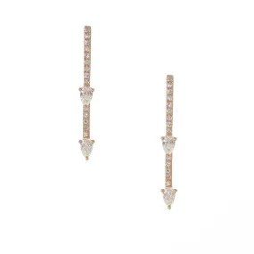 Arrow Drop Earrings with Pear Diamond