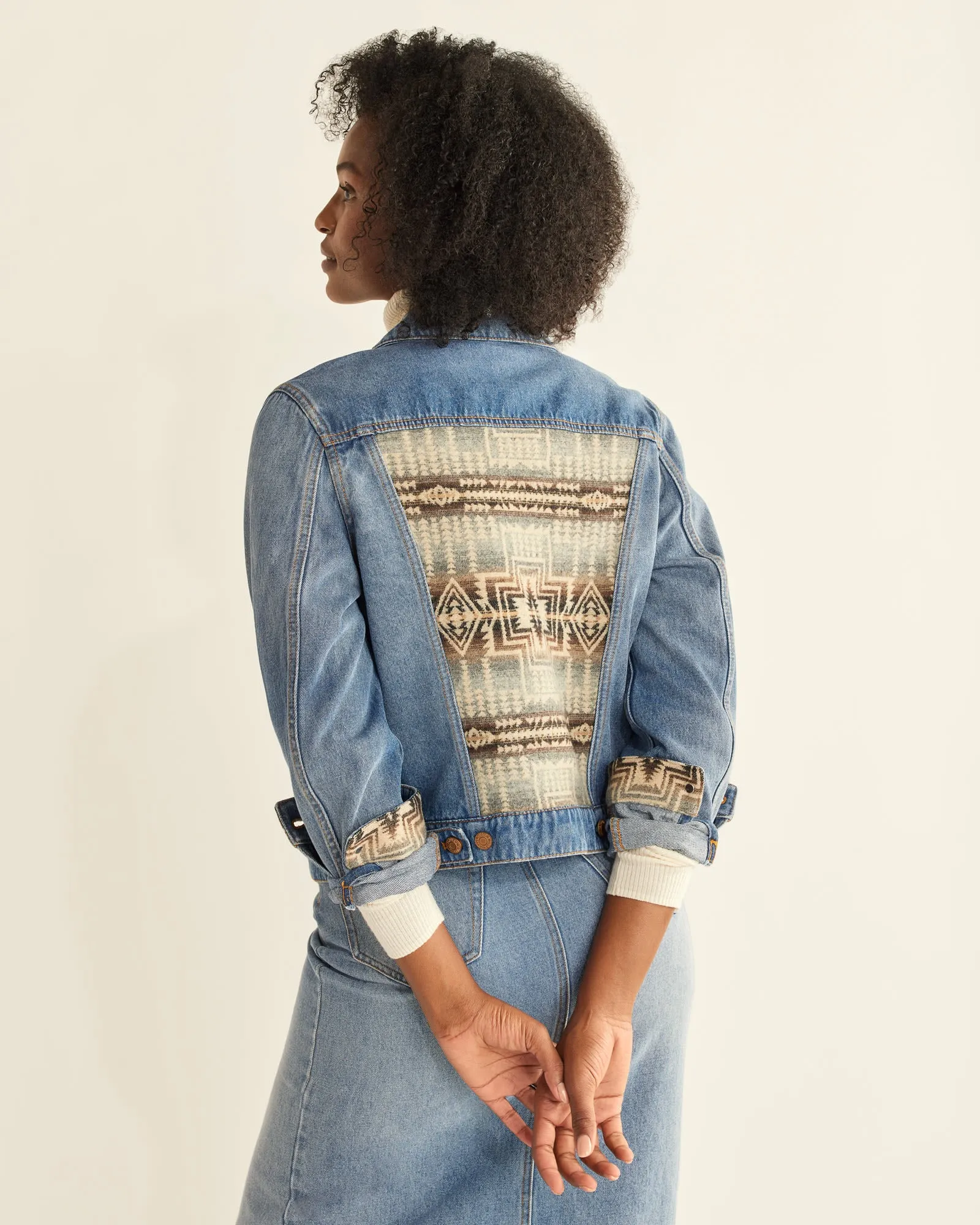 Women's Denim and Wool Jean Jacket