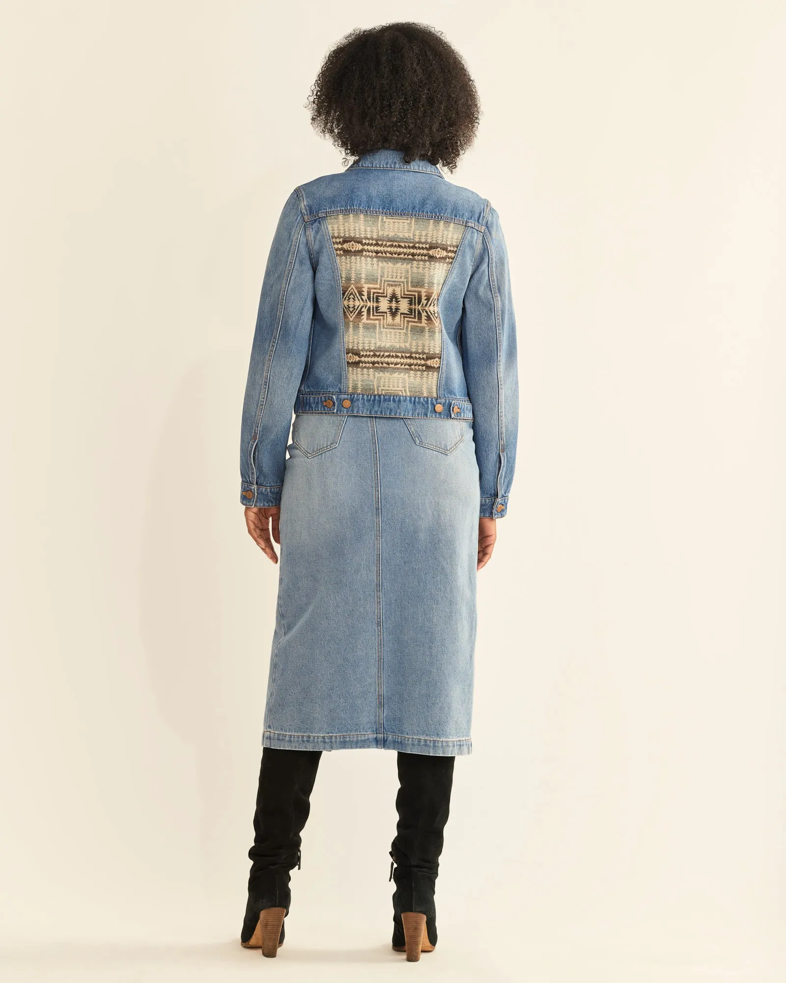 Women's Denim and Wool Jean Jacket