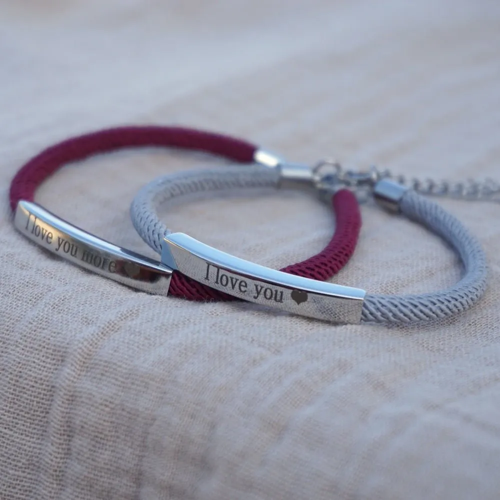 Personalized Couple Bracelets Different Colors