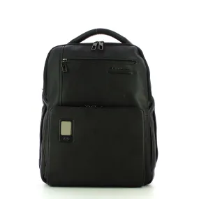 Piquadro Akron 15.6-inch Laptop Backpack with Lock - Black