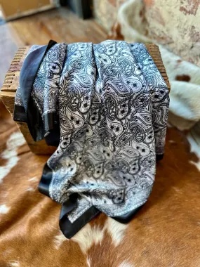 Black White Paisley Wild Rag