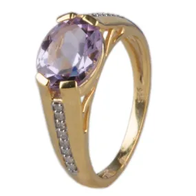 Precious 10K Gold Amethyst Band