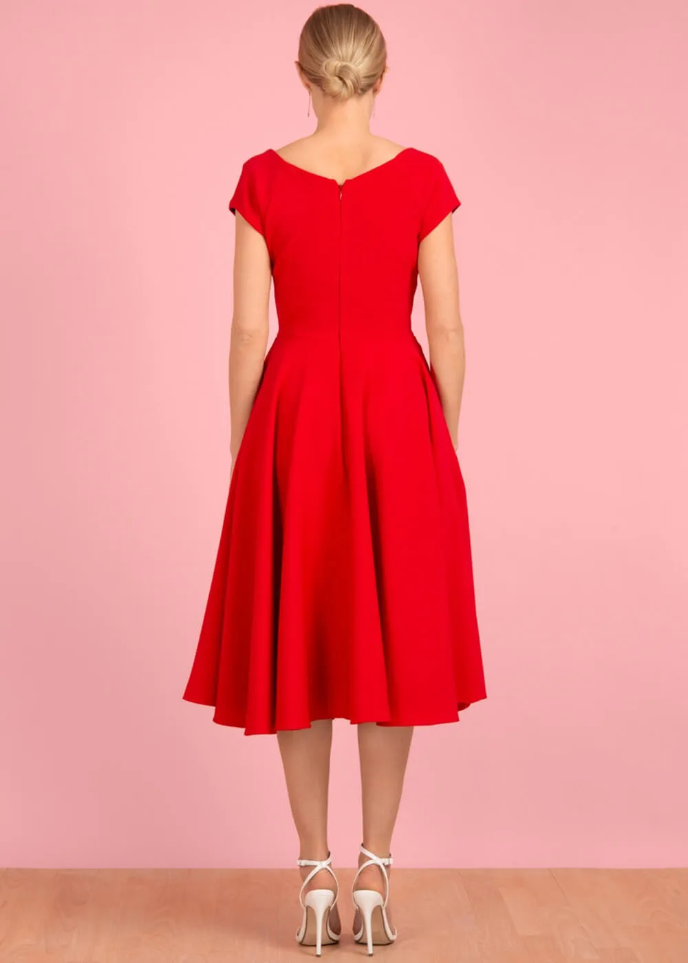 Hourglass Swing Dress in Red