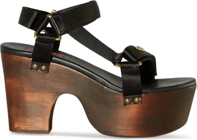 Black Wedge Sandals by PUCCI Crush Logo-Plaque