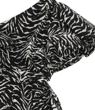 REDEMPTIONRUFFLED ZEBRA-PRINT DRESS