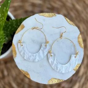 Remix Hoops Pearl Acrylic Earrings